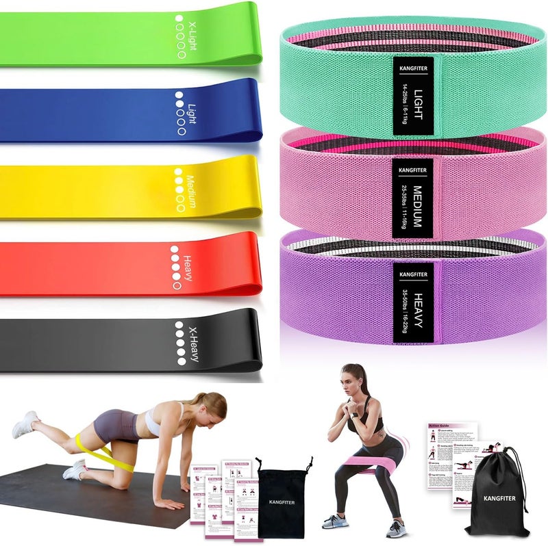 KANGFITER Non-Slip Fabric Resistance Bands for Working Out, Loop Exercise Bands for Booty Leg, Butt, Glute, Stretch Workout Bands for Women & Men, Hip Elastic Bands for Home Gym Fitness, Yoga, Pilates - Image 1